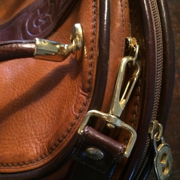 Designer brown Italian vintage Marino Orlandi leather bag - Picture 4 of 9